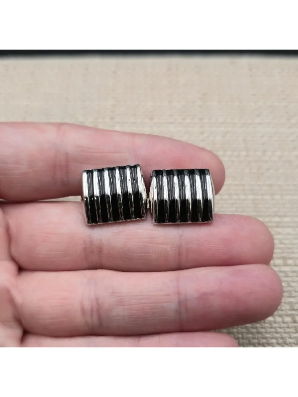Piano Keys Cufflinks, Silver Black Music Notes Novelty Groomsmen Gift A8133